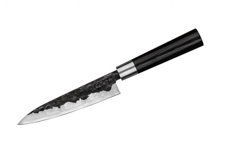 Набор кухонный - нож кухонный "Samura BLACKSMITH" универсальный 162 мм, гвоздичное масло, салфетка
