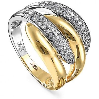 Кольцо с 80 бриллиантами из жёлтого золота