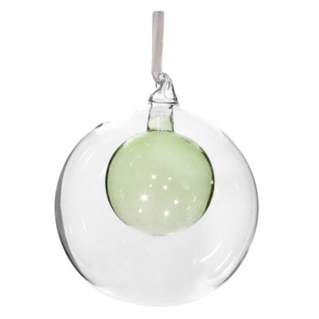 Елочный шар с зеленым шаром внутри, 12 см
