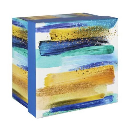 Коробка подарочная "Акварельные разводы", 16 х 16 х 10,5 см, синяя