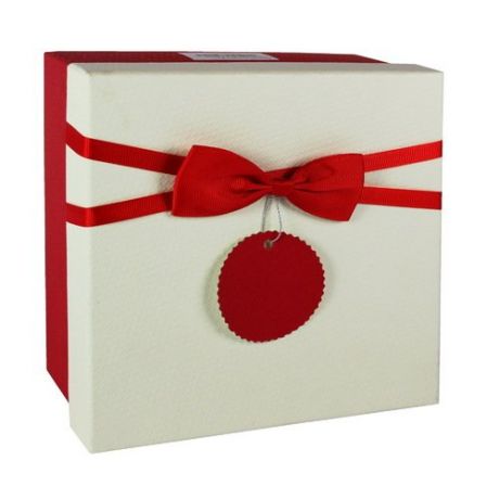 Коробка с бантиком, маленькая, 16 х 16 х 7 см, красная