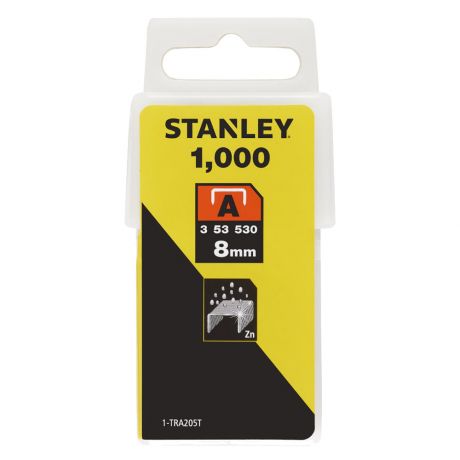Скобы для степлера Stanley 1-TRA205T тип 53 П-образные 8 мм (1000 шт)