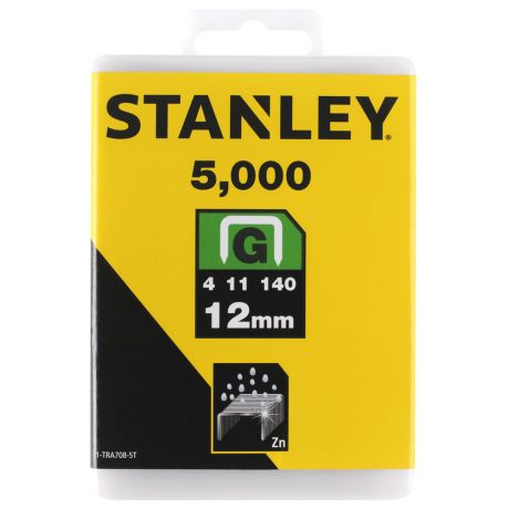 Скобы для степлера Stanley 1-TRA708-5T тип 140 П-образные 12 мм (5000 шт)