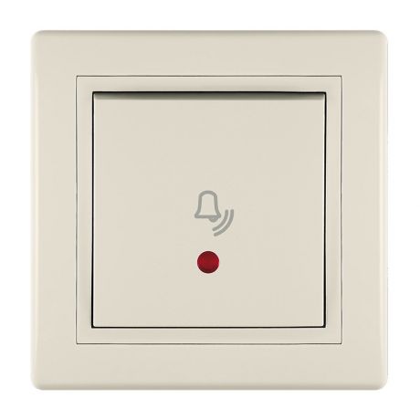 Кнопка звонка с рамкой Aling-conel 610I.999 скрытая установка бежевая с подсветкой