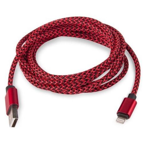 Кабель "Digital IB-04", USB - Lightning, 2 м, красный