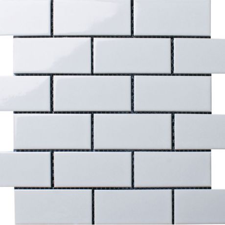 Мозаика STARMOSAIC Brick White Glossy белая 288х294х4,5 мм керамическая