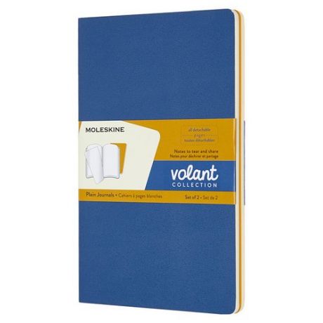 Блокнот "Volant" Large, 48 листов, в линейку, синий/желтый, 2 шт.