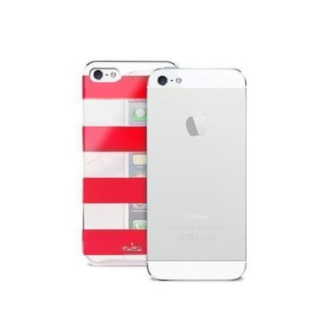 Чехол для iPhone 5 "Stripe Cover", красно-серебристый