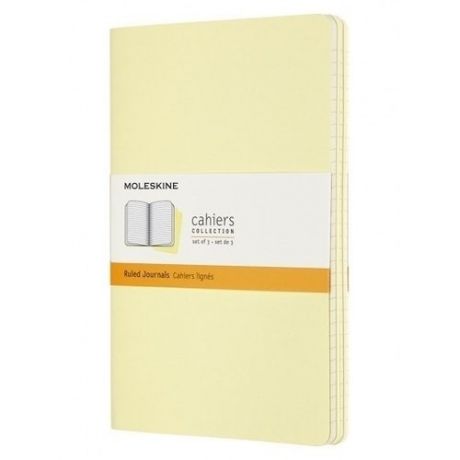 Блокнот "Cahier Journall" Large, 40 листов, в линейку, нежно-желтый, 3 шт.
