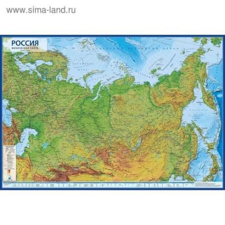 Интерактивная карта России физическая 1:8,5М, 101 х 70 см