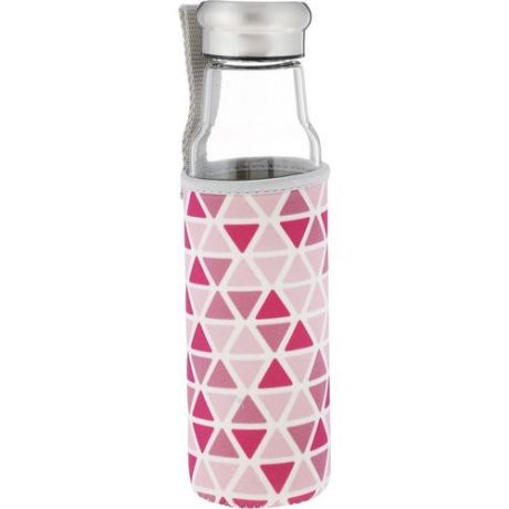Бутылка стеклянная I8207-VP, 550 мл, розовые треугольники