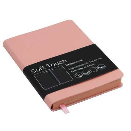 Ежедневник недатированный "Soft Touch" А6+, 272 стр., розовый