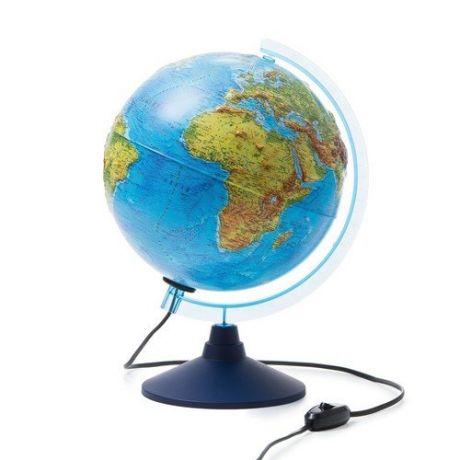 Интерактивный глобус Земли физико-политический, рельефный, с подсветкой, 250 мм