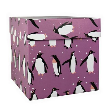 Коробка подарочная "Пингвины", 15,5 х 15,5 х 15,5 см