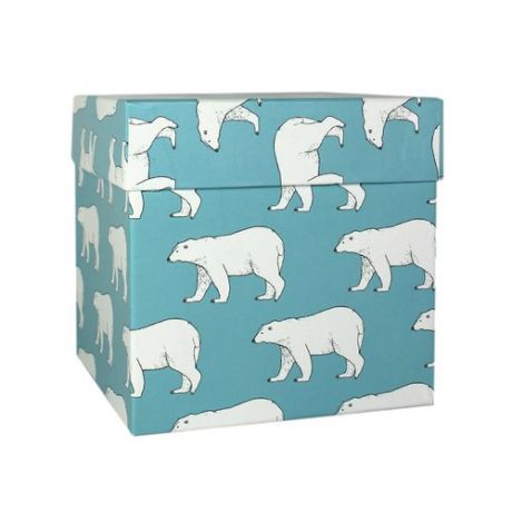 Коробка подарочная "Белые медведи", 15,5 х 15,5 х 15,5 см