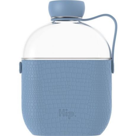 Бутылка для воды плоская, 650 мл, голубая