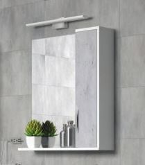 Зеркальный шкаф 75х70 см белый глянец/бетон Corozo Чикаго SD-00000303