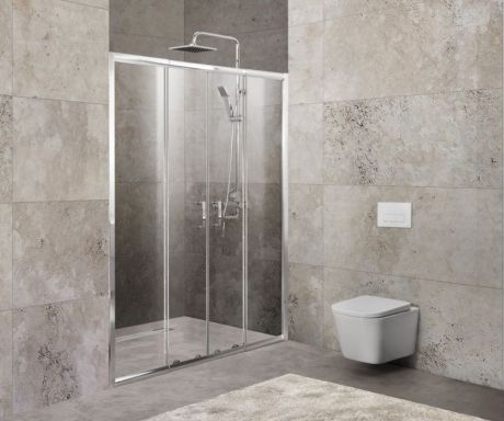 Душевая дверь 150-180 см BelBagno UNIQUE-BF-2-150/180-P-Cr текстурное стекло