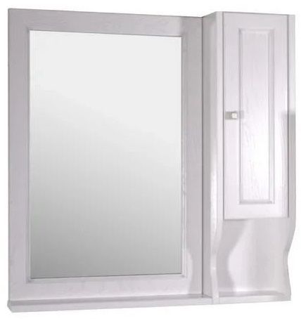 Зеркальный шкаф 80,6х85 см белый серебряная патина ASB-Woodline Гранда