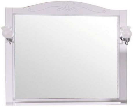 Зеркало 103,4х90,1 см белый серебряная патина ASB-Woodline Салерно