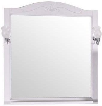 Зеркало 79х90,1 см белый серебряная патина ASB-Woodline Салерно