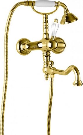 Смеситель для ванны с поворотным изливом золото 24 карата Cezares Venezia VENEZIA-VDFM2-03/24-Bi