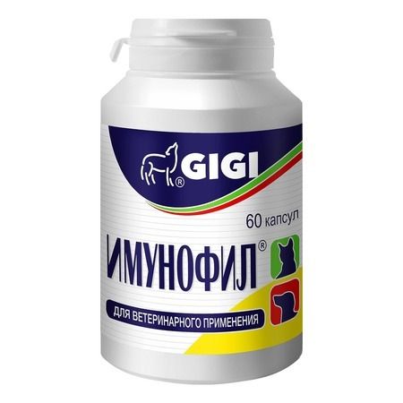 Gigi Gigi Имунофил для снижения специфического запаха у самок во время течки и для укрепления иммунитета собак и кошек 60 таблеток