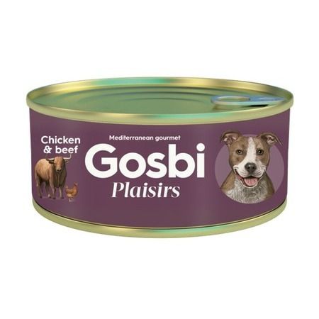 Gosbi Влажный корм Gosbi Plaisirs для взрослых собак с курицей и говядиной - 185 г