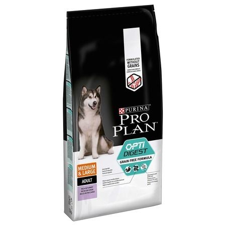 Purina PRO PLAN Сухой беззерновой корм Purina Pro Plan Optidigest Grain Free для взрослых собак средних и крупных пород с чувствительным пищеварением с индейкой - 12 кг