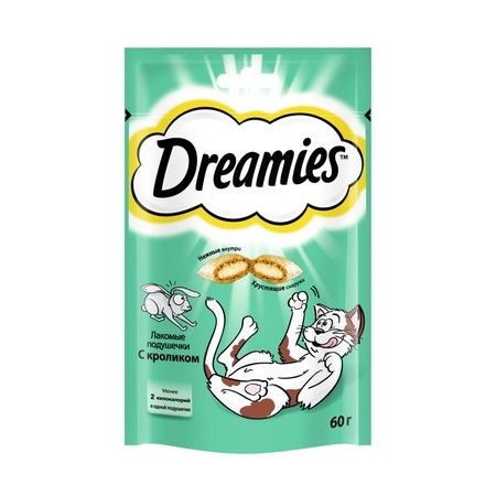 Dreamies Dreamis Лакомые Подушечки лакомство для кошек с кроликом 60 г