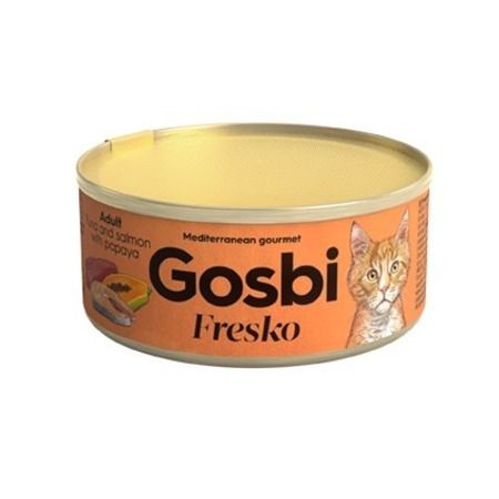 Gosbi Влажный корм Gosbi Fresko для взрослых кошек с тунцом, лососем и папайей - 70 г