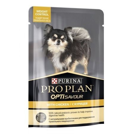 Purina PRO PLAN Влажный корм Purina Pro Plan Small & Mini Weight Control для взрослых собак миниатюрных и мелких пород для контроля веса c курицей в паучах - 100 г