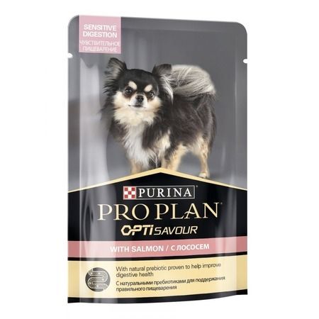 Purina PRO PLAN Влажный корм Purina Pro Plan Small & Mini Sensitive для взрослых собак мелких пород с чувствительным пищеварением c лососем в паучах - 100 г