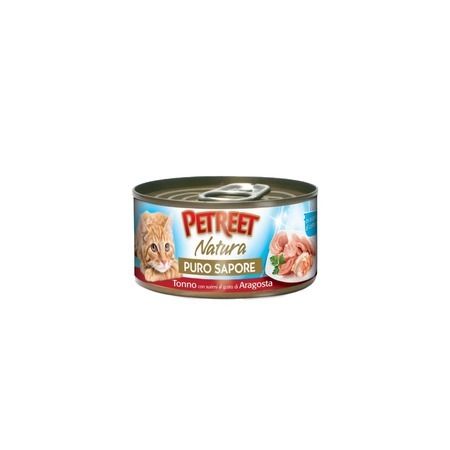 PETREET Влажный корм Petreet для взрослых кошек с кусочками тунца и сурими со вкусом лобстера в рыбном супе - 70 г