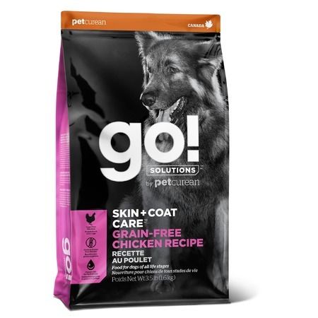 GO! Natural Holistic Сухой беззерновой корм GO! Skin + Coat GF Chicken для собак всех возрастов с цельной курицей