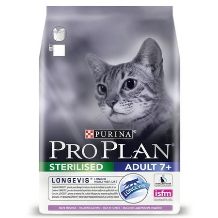 Purina PRO PLAN Cухой корм Pro Plan Cat Senior 7+ Sterilised Longevis для стерилизованных кошек старше 7 лет с индейкой - 10 кг