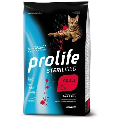 Prolife Prolife Sterilised сухой корм для кошек кастрированных и стерилизованных с говядиной и рисом - 1,5 кг