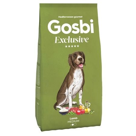Gosbi Сухой корм Gosbi Exclusive для взрослых собак средних пород с ягненком - 12 кг