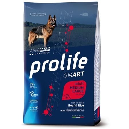Prolife Prolife Smart Adult Medium/Large сухой корм для собак с говядиной и рисом - 12 кг