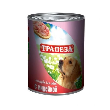 Трапеза Трапеза влажный корм для взрослых собак с индейкой в консервах - 350 г