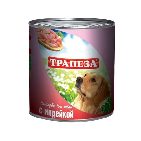 Трапеза Трапеза влажный корм для взрослых собак с индейкой в консервах - 750 г