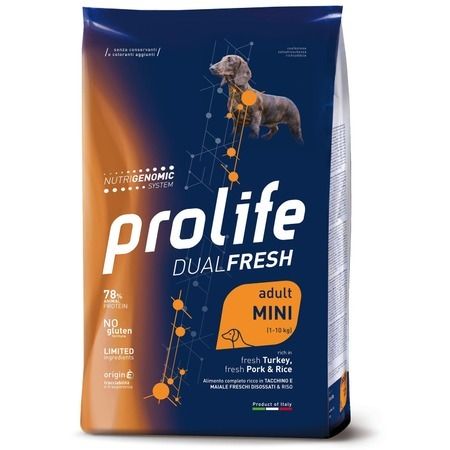 Prolife Prolife Dual Fresh Mini Adult сухой корм для собак с индейкой, свининой и рисом - 2 кг