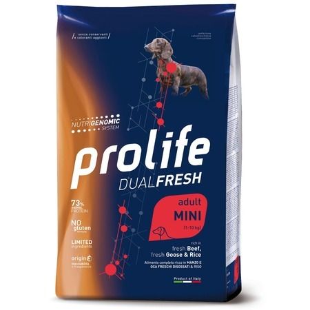Prolife Prolife Dual Fresh Mini Adult сухой корм для собак с говядиной, гусем и рисом - 600 г
