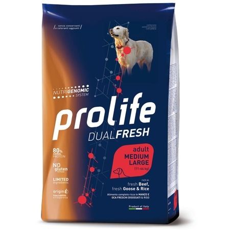 Prolife Prolife Dual Fresh Adult сухой корм для собак с говядиной, гусем и рисом - 2,5 кг