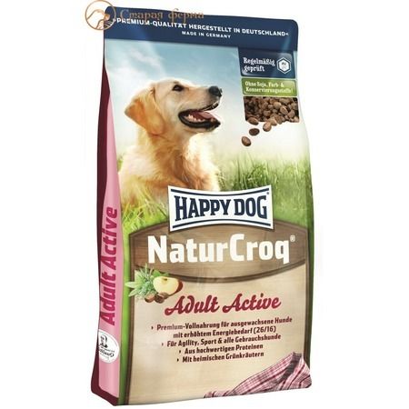 Happy Dog Сухой корм Happy Dog NaturCroq Active для взрослых собак всех пород с высоким уровнем активности - 15 кг