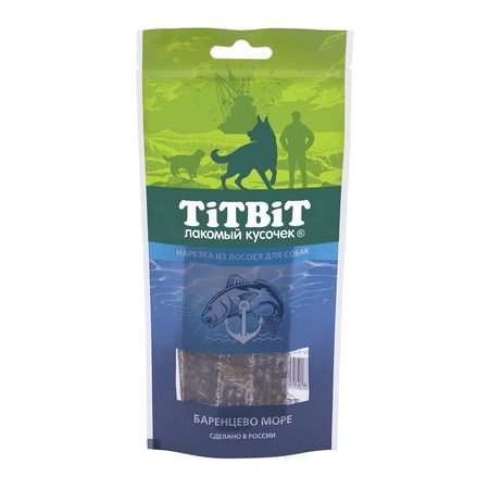 TiTBiT Лакомство Titbit Нарезка из лосося для собак - 75 г