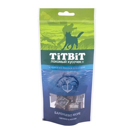 TiTBiT Лакомство Titbit Кубики из лосося для собак - 75 г