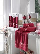 Комплект полотенец ТомДом Милбит (бордовый)