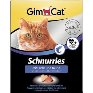 Витамины Gimborn Gimcat Schnurries with Salmon and Taurine сердечки с лососем и таурином для кошек 650таб (409382)