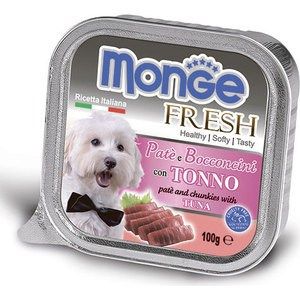 Консервы Monge Dog Fresh Pate and Chunkies with Tuna паштет и кусочки с тунцом для собак 100г